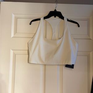 Cream Racerback Sports Bra